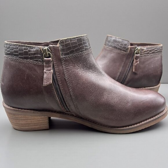 Softwalk Women's Rubi Ankle Boots - Dark Brown Croco - Size 11 M - Picture 2 of 6